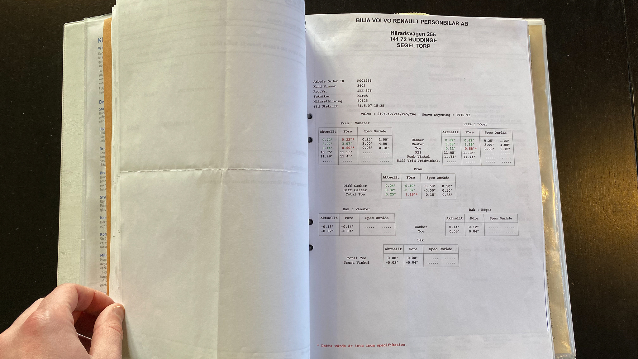 Documentation for 1988 Volvo 240 GL