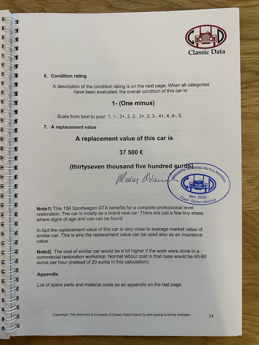 Documentation for 2004 Alfa Romeo 156 GTA