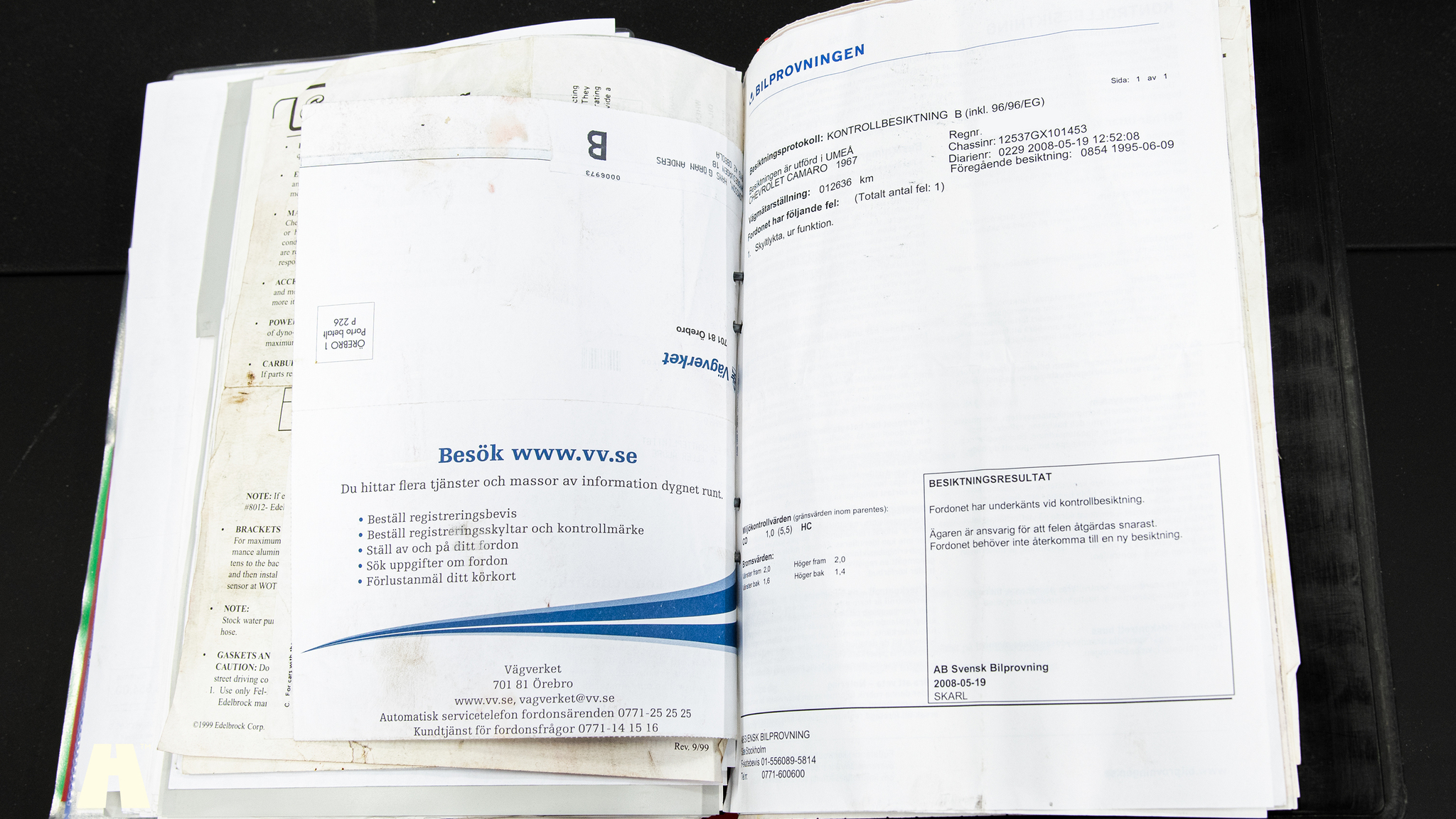 Documentation for 1967 Chevrolet Camaro Pro Touring