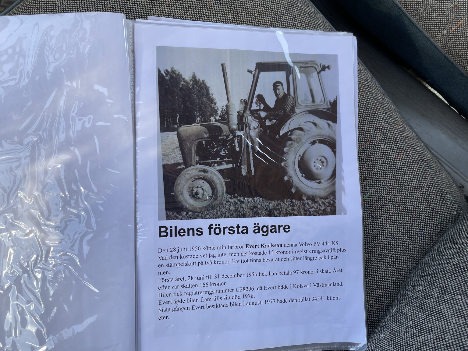 Documentation for 1956 Volvo PV 444
