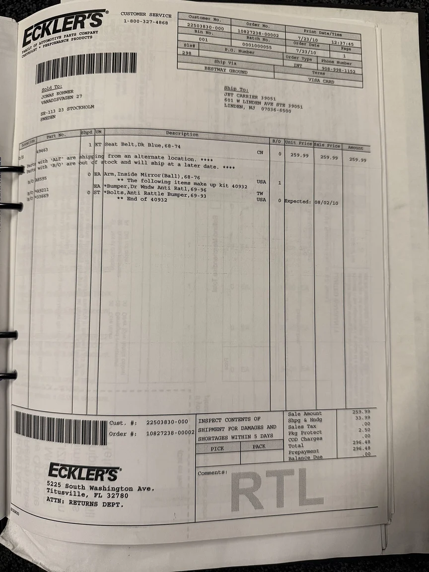 Dokumentation för 1971 Chevrolet Corvette Stingray Special 598 cui V8 795 hk (95)