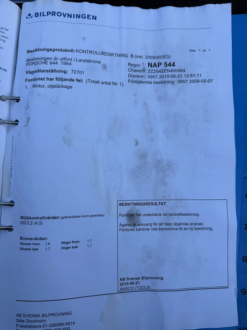 Dokumentation för 1984 PORSCHE 944 Targa (45)