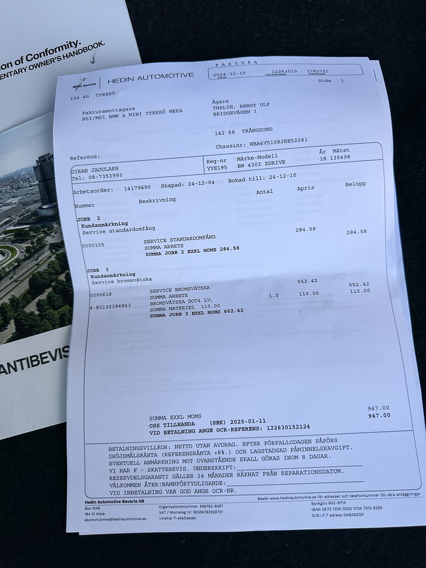 Documentation for 2018 BMW 430i xDrive Convertible