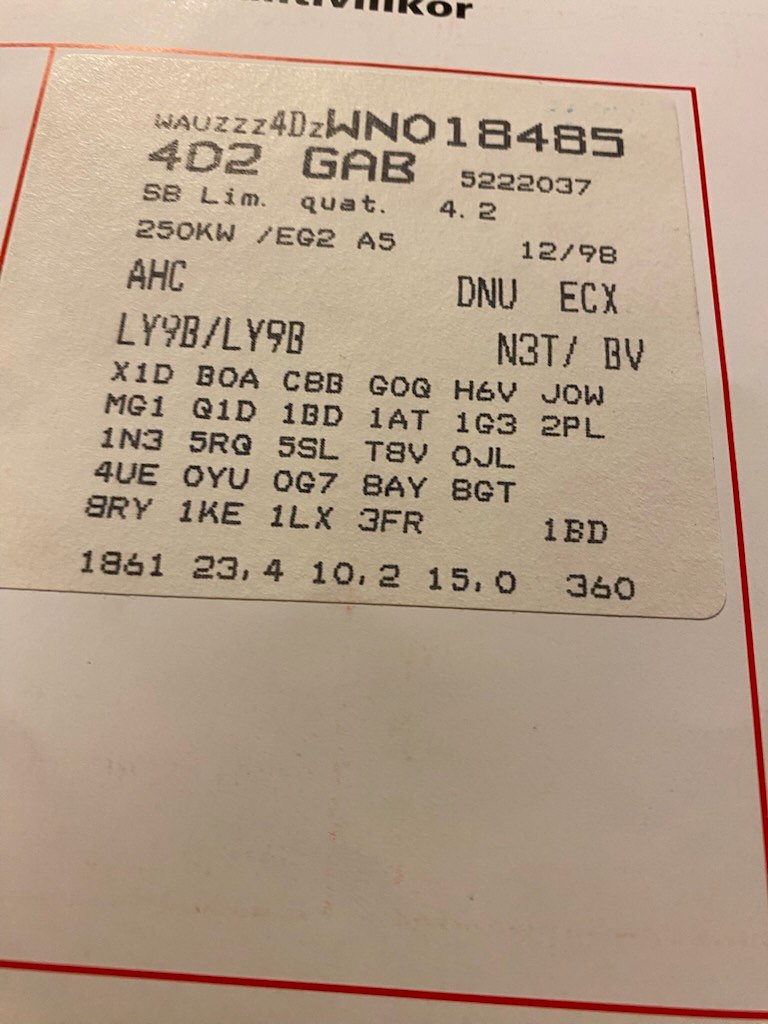 Documentation for 1999 Audi S8 4.2 quattro (7)