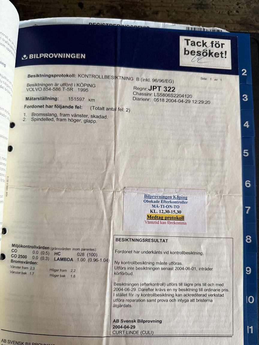 Documentation for 1995 Volvo 850 T-5R