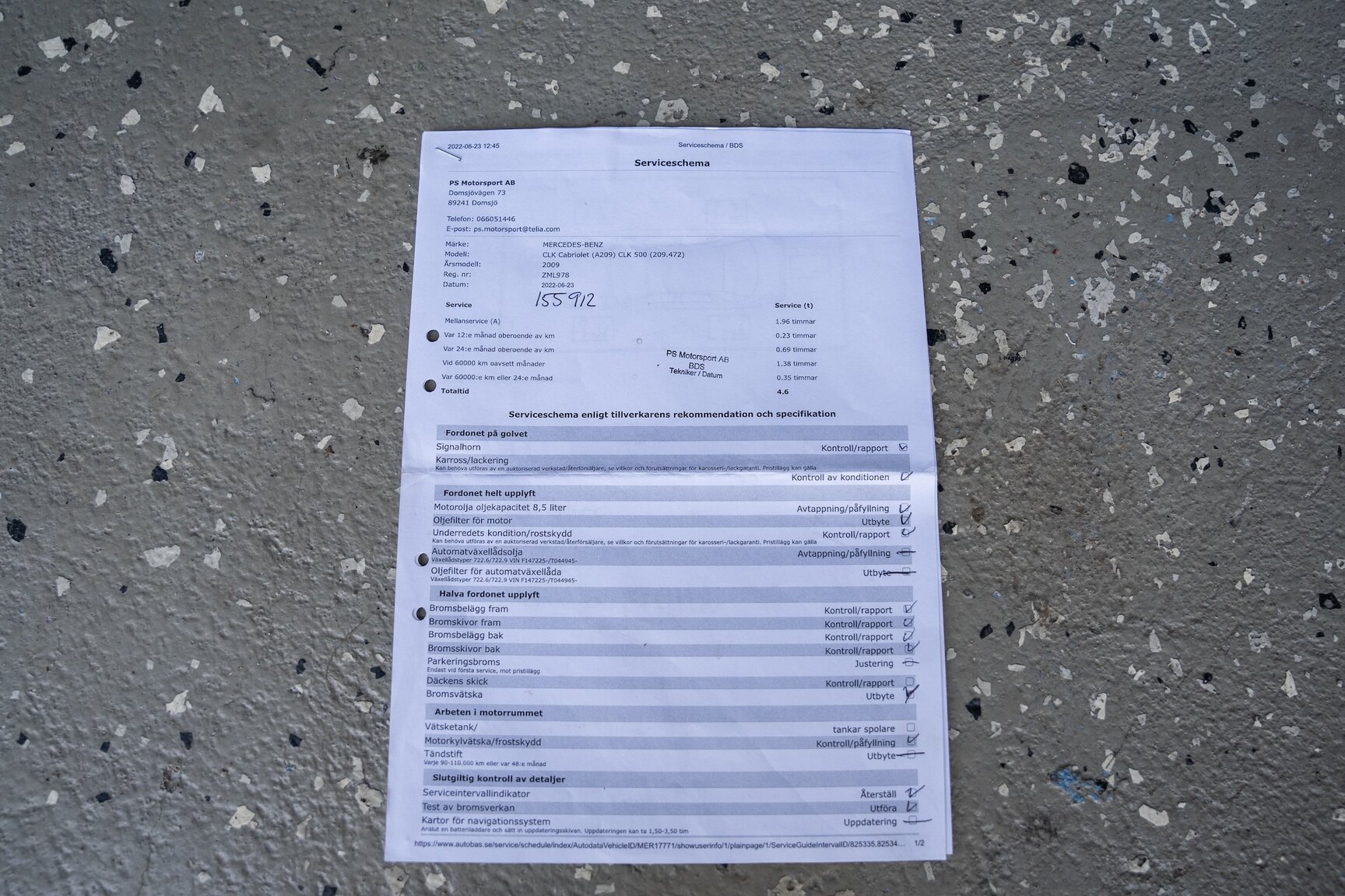Documentation for 2009 Mercedes-Benz CLK 550