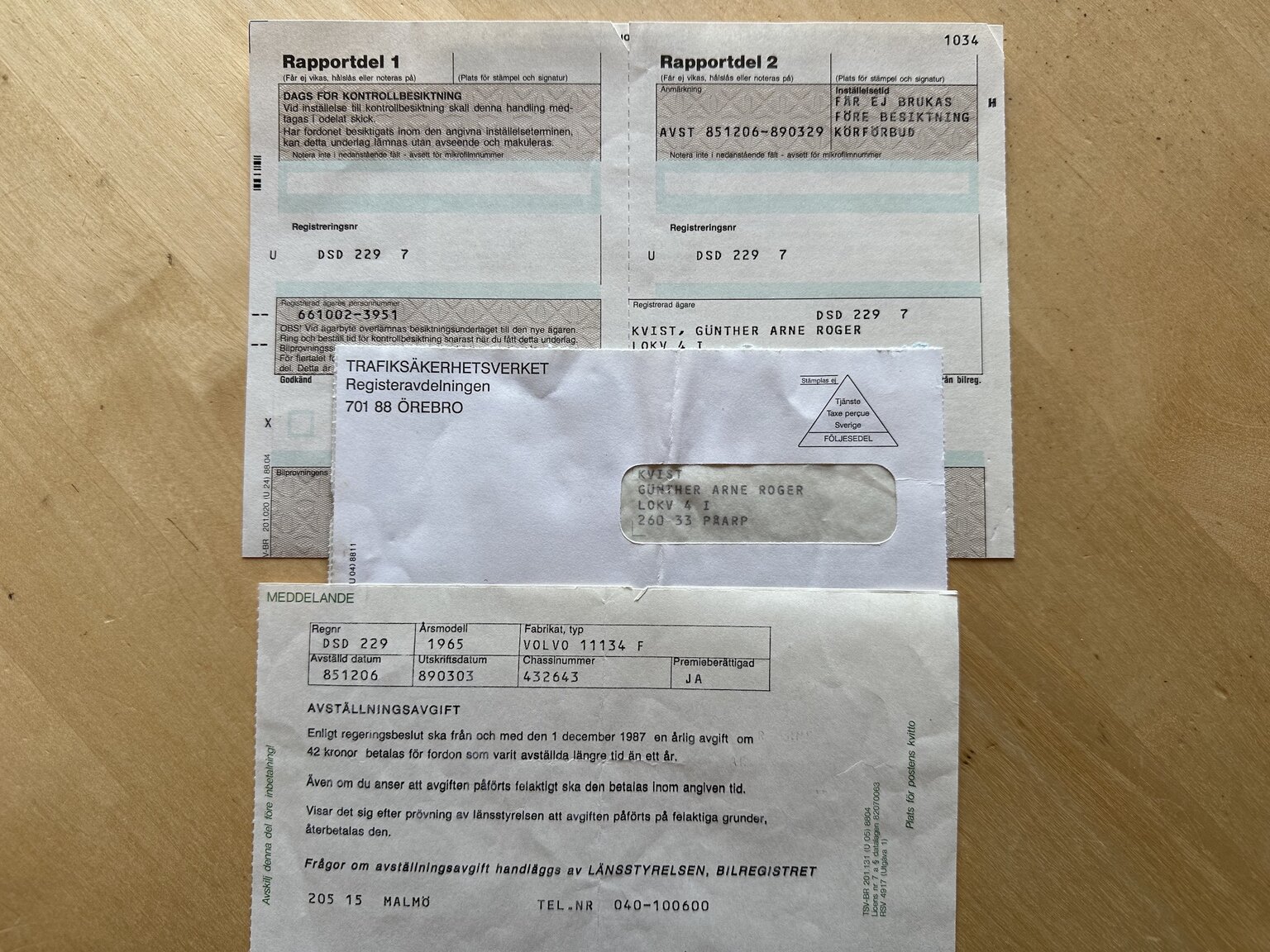 Dokumentation för 1965 Volvo PV Cabriolet