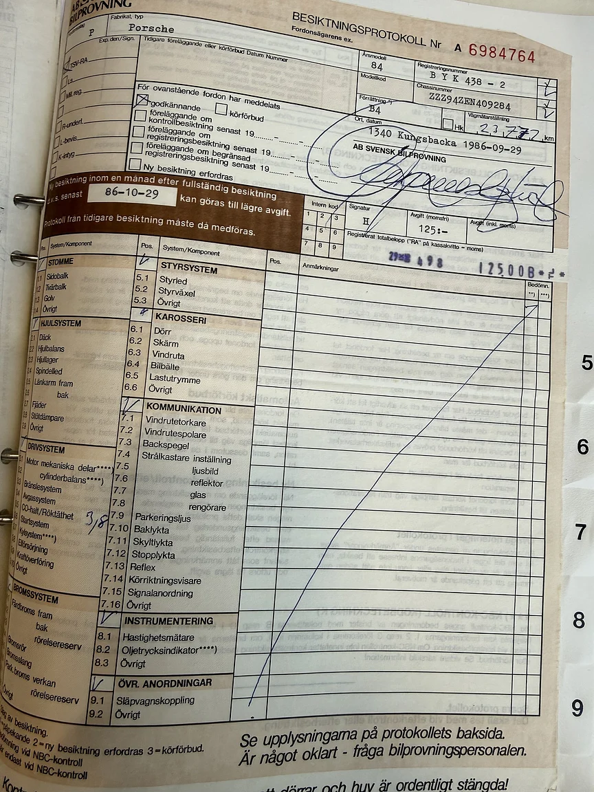 Dokumentation för 1984 Porsche 944 Targa (42)