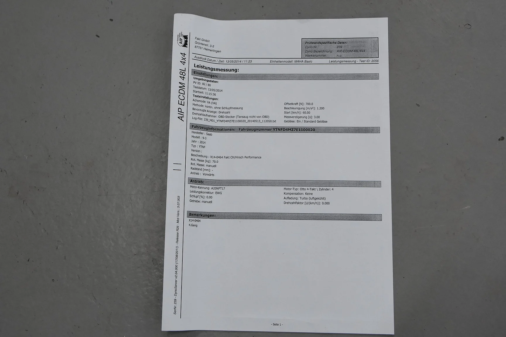 Documentation for 2014 Saab 9-3 Aero Hirsch Edition (12)