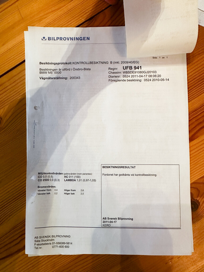 Dokumentation, 2000 BMW M5 E39