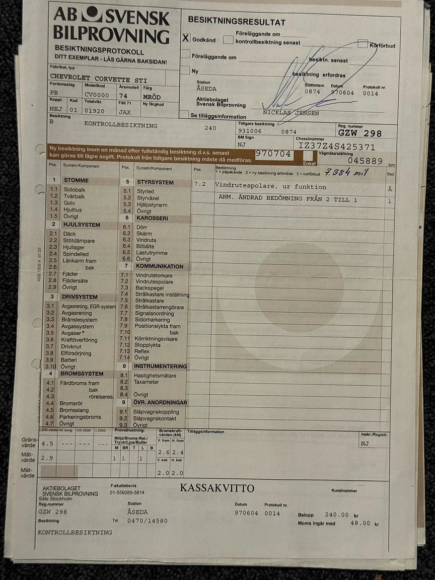 Dokumentation för 1974 Chevrolet Corvette Stingray (13)