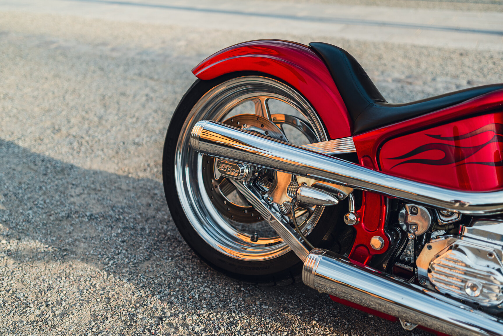 Exterior image of 2001 Unique Custom Cycles Red Inferno