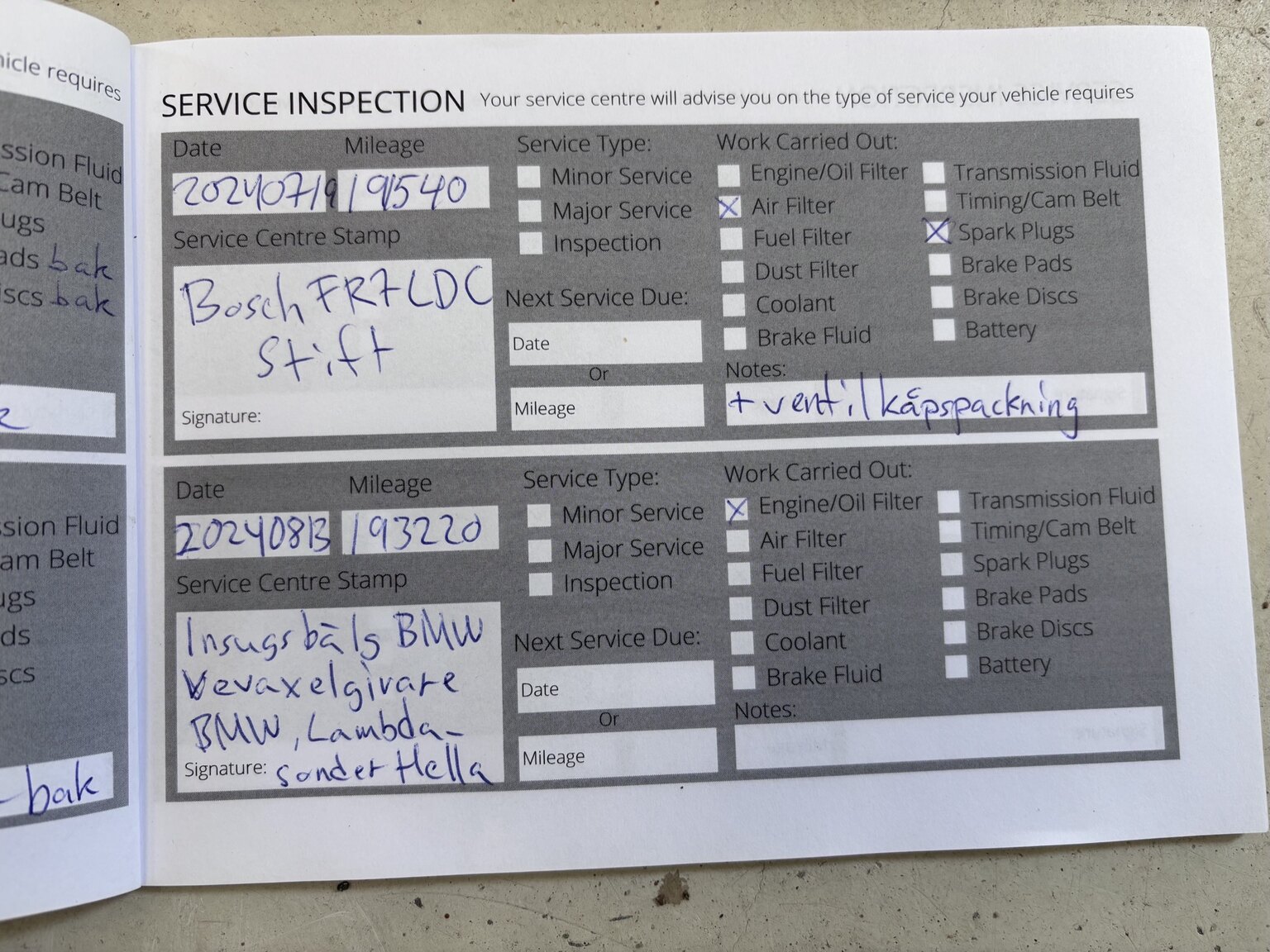 Dokumentation för 1996 BMW 728iA