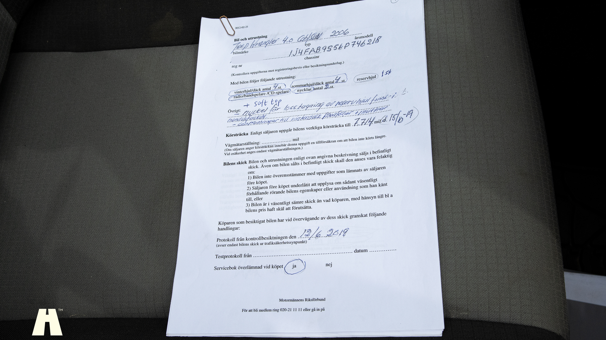 Dokumentation för 2006 Jeep Wrangler 4.0L Sahara 