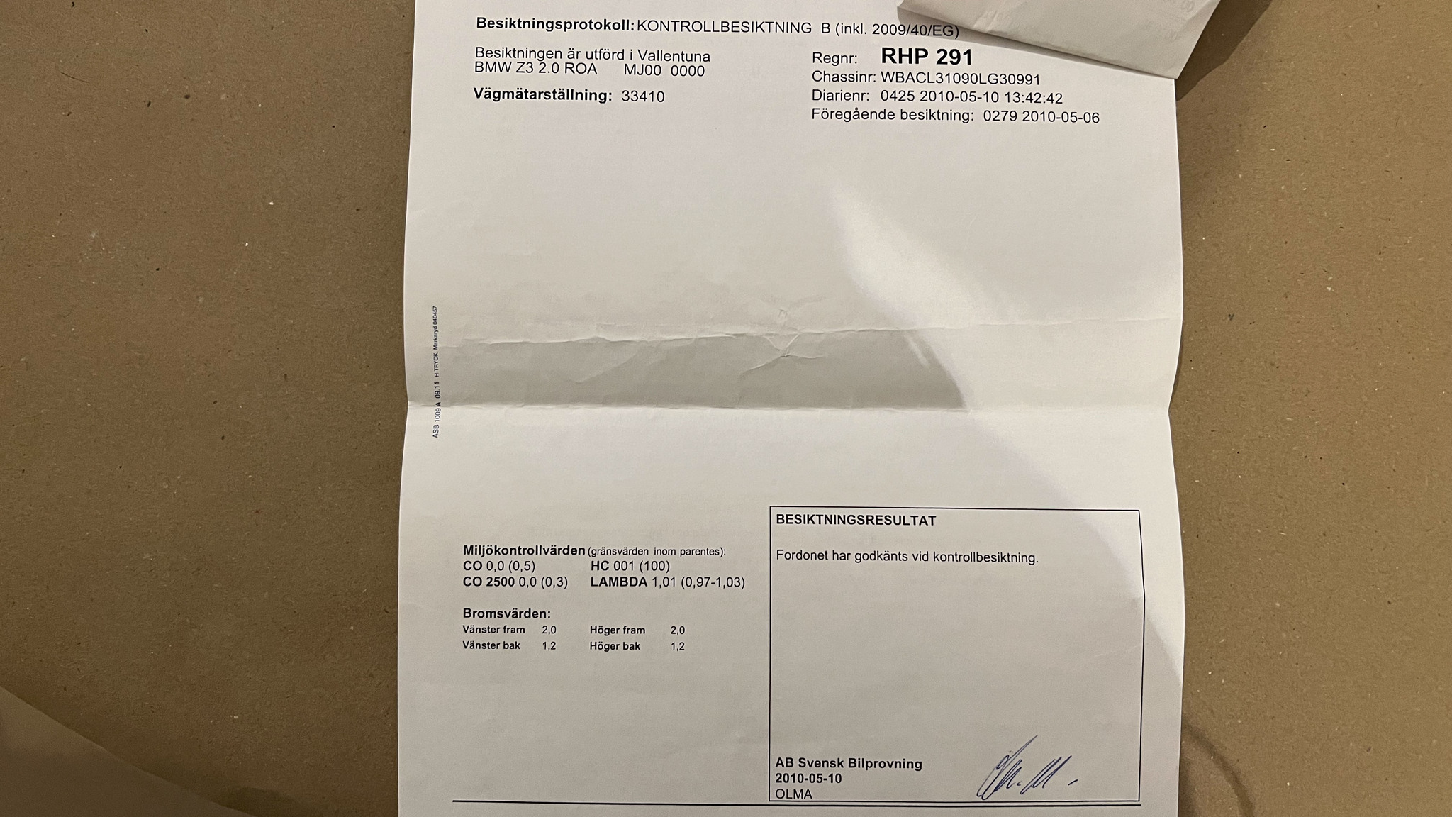 Documentation for 2000 BMW Z3