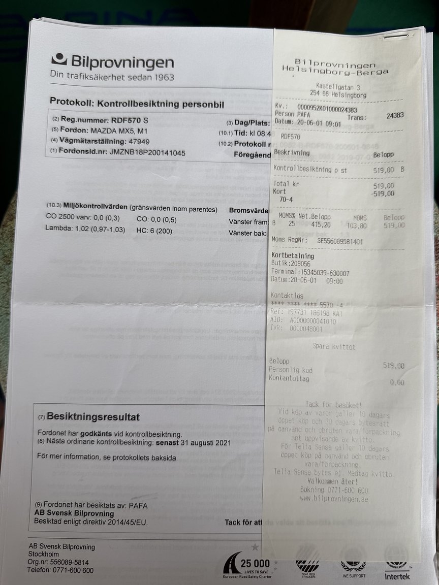 Dokumentation för 1999 Mazda MX-5