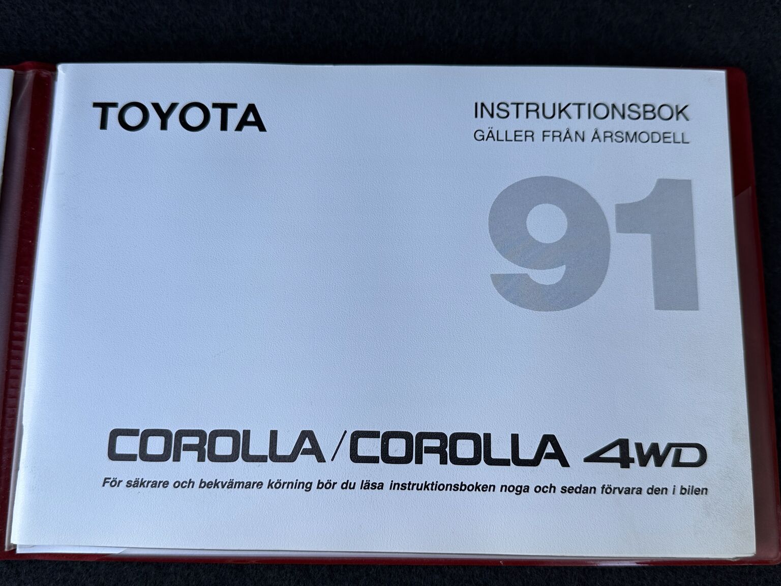 Dokumentation, 1991 Toyota Corolla 1300 XLI