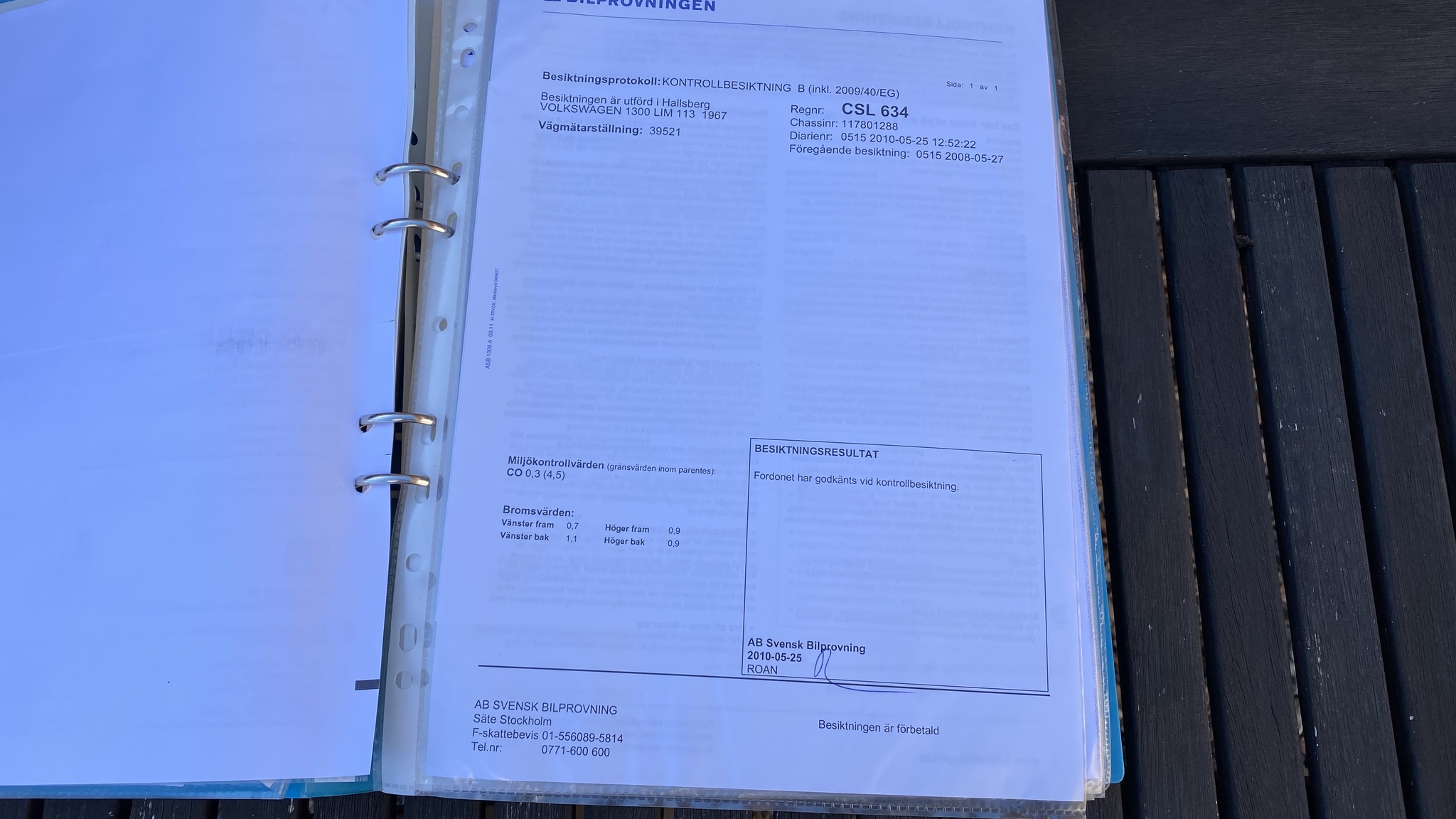 Documentation for 1967 Volkswagen Beetle