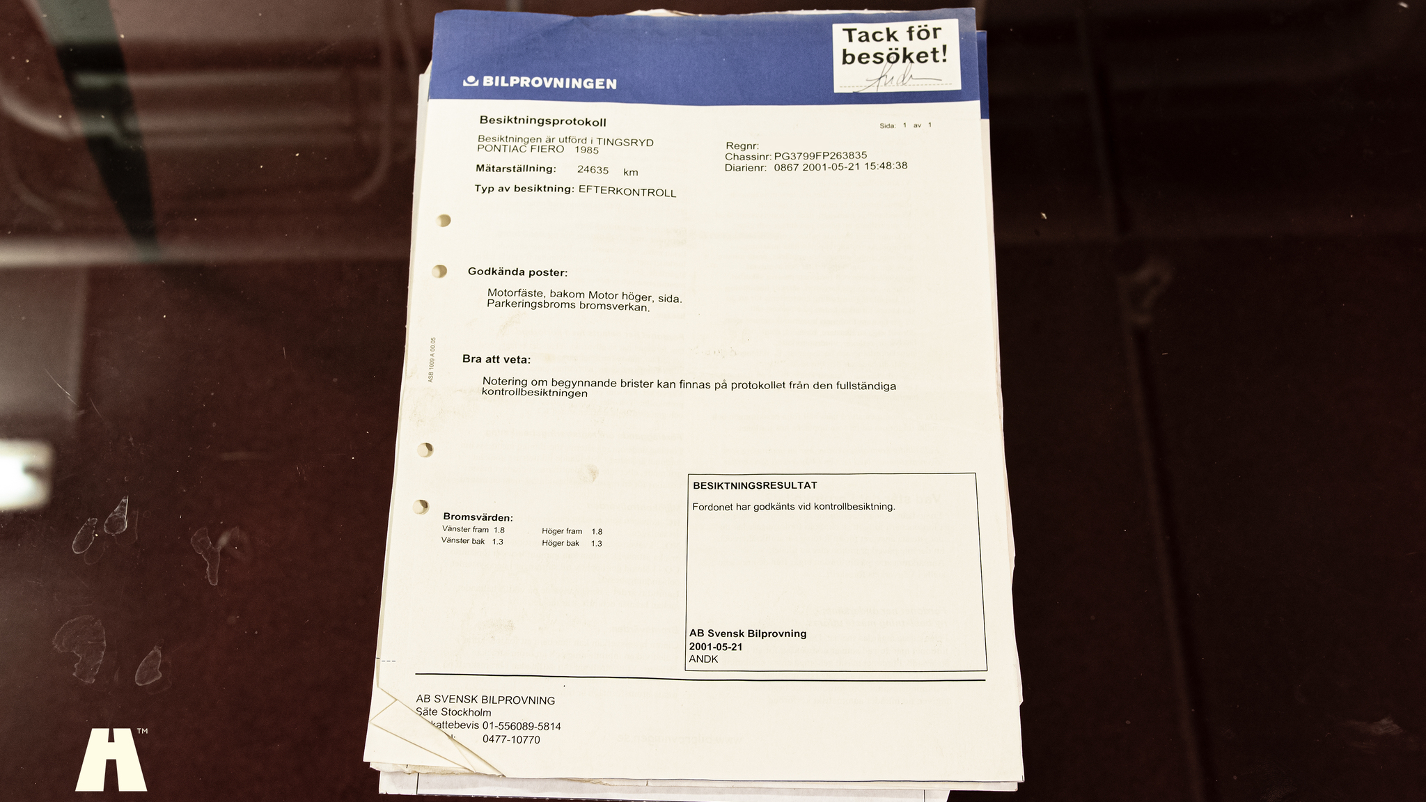 Dokumentation, 1985 Pontiac Fiero GT (24)