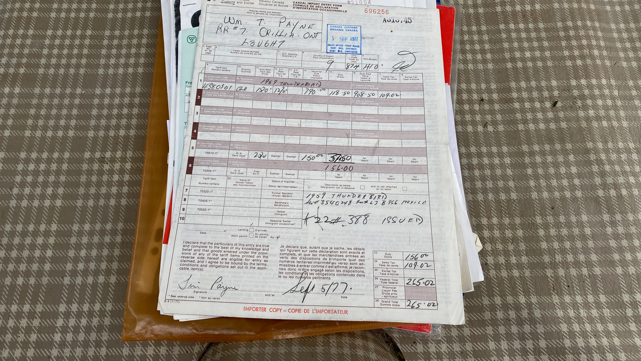 Dokumentation för 1959 Ford Thunderbird hardtop (33)