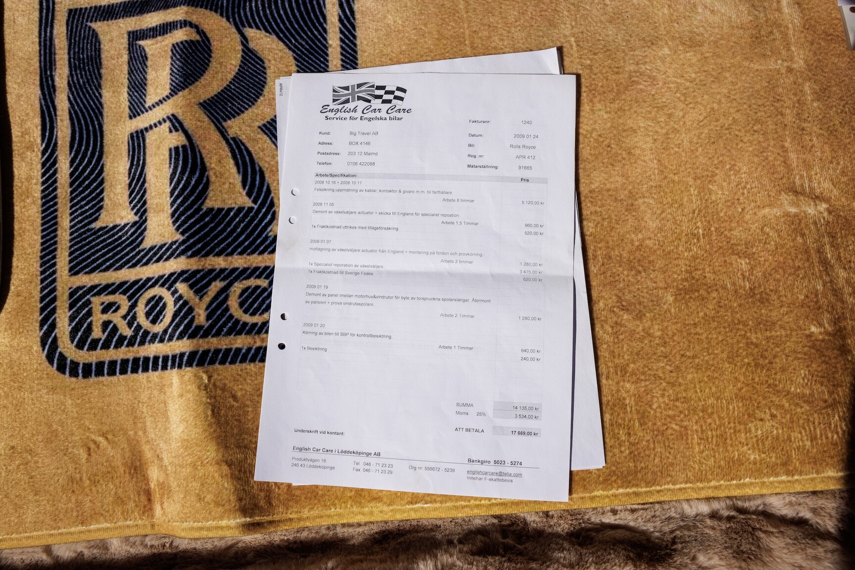 Documentation for 1991 Rolls Royce Silver Spur LWB