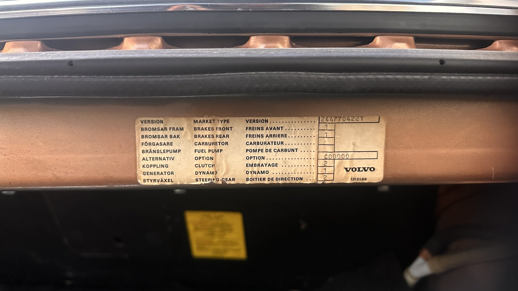 Interiörbild 1981 Volvo 244 GLE D6