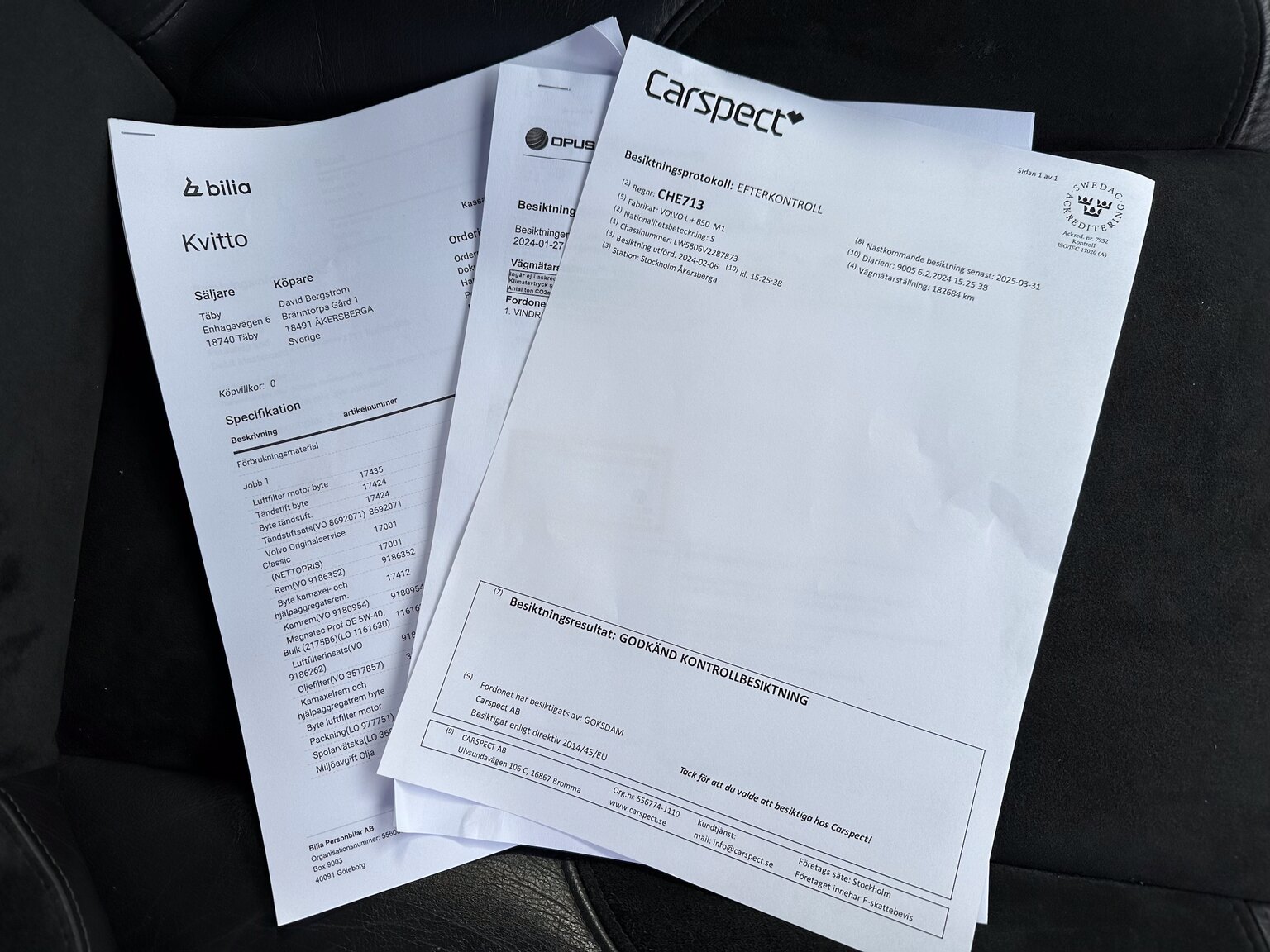 Dokumentation för 1997 Volvo 850 R