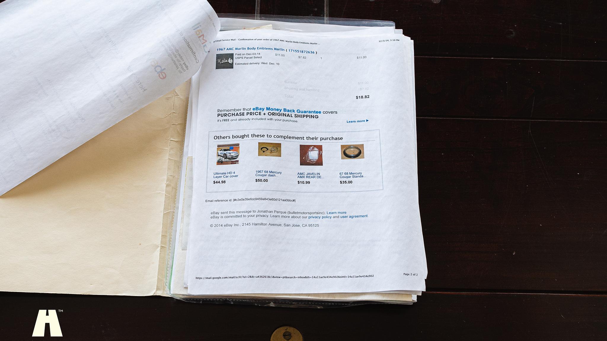 Documentation for 1965 AMC Rambler Marlin 327 CUI 5.4 V8