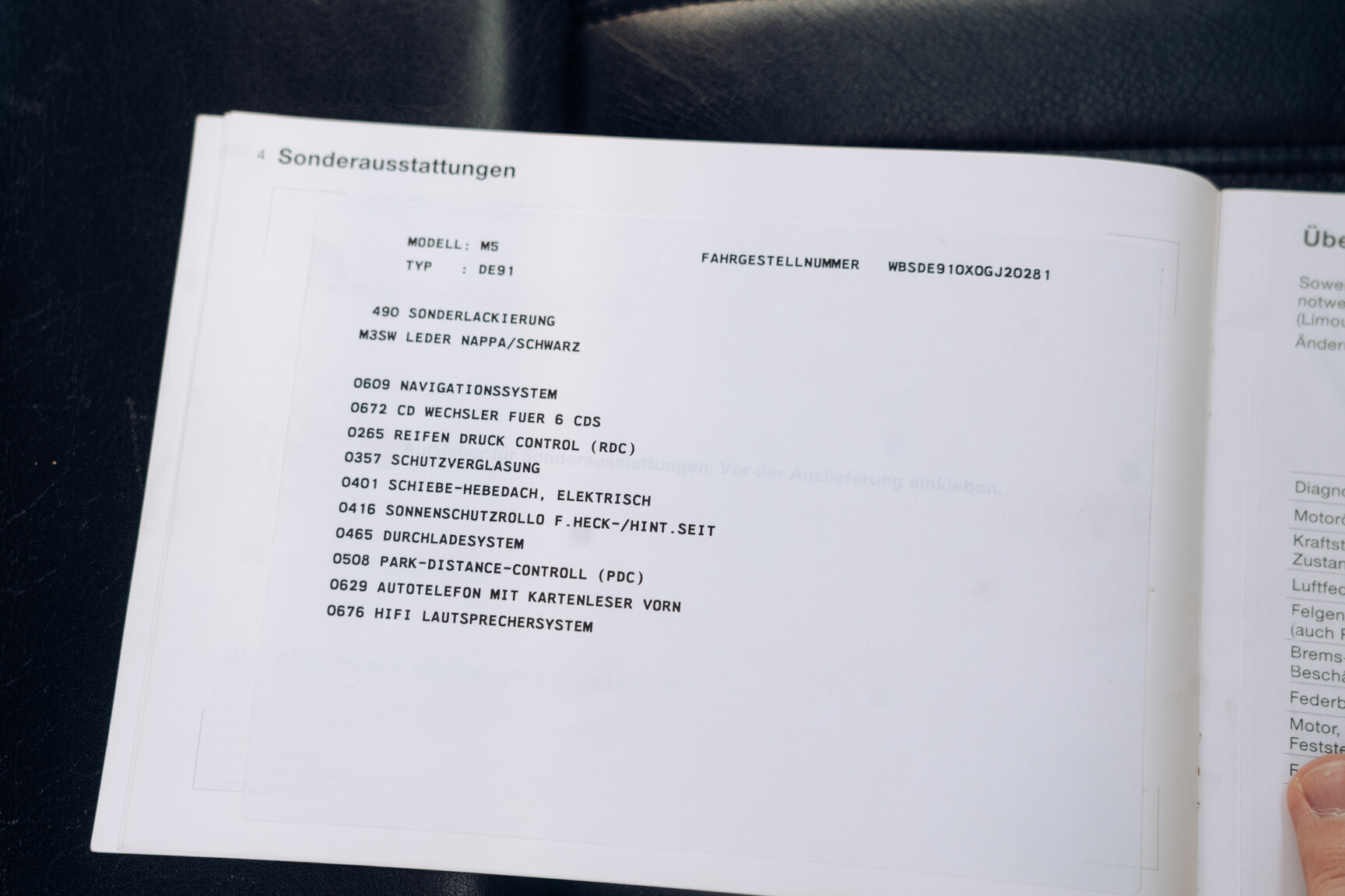Dokumentation, 2001 BMW M5