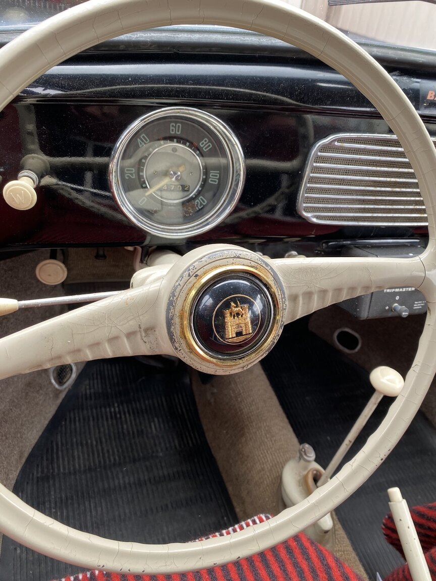 Interiörbild 1955 Volkswagen Beetle 1200