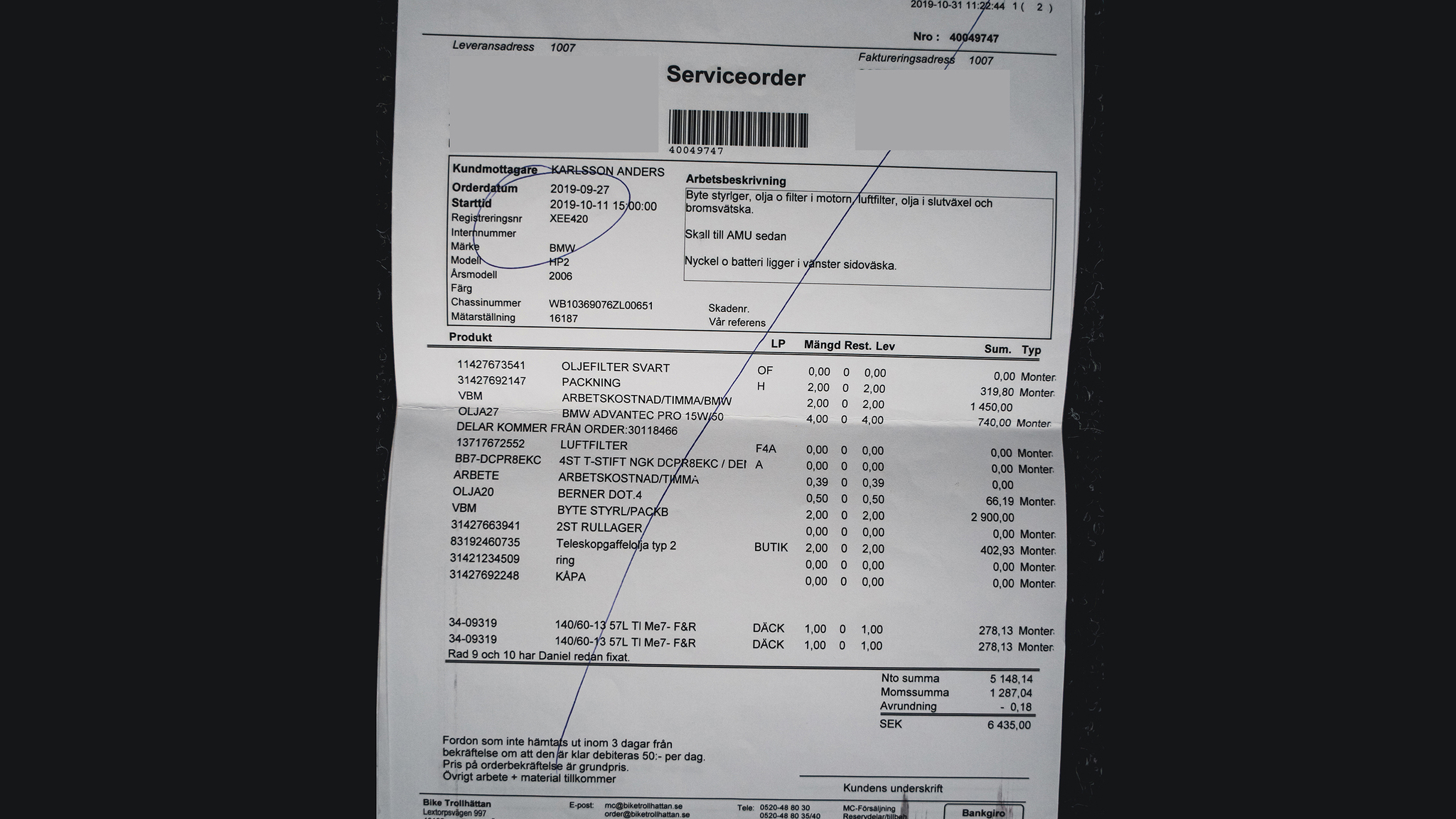 Documentation for 2006 BMW HP2