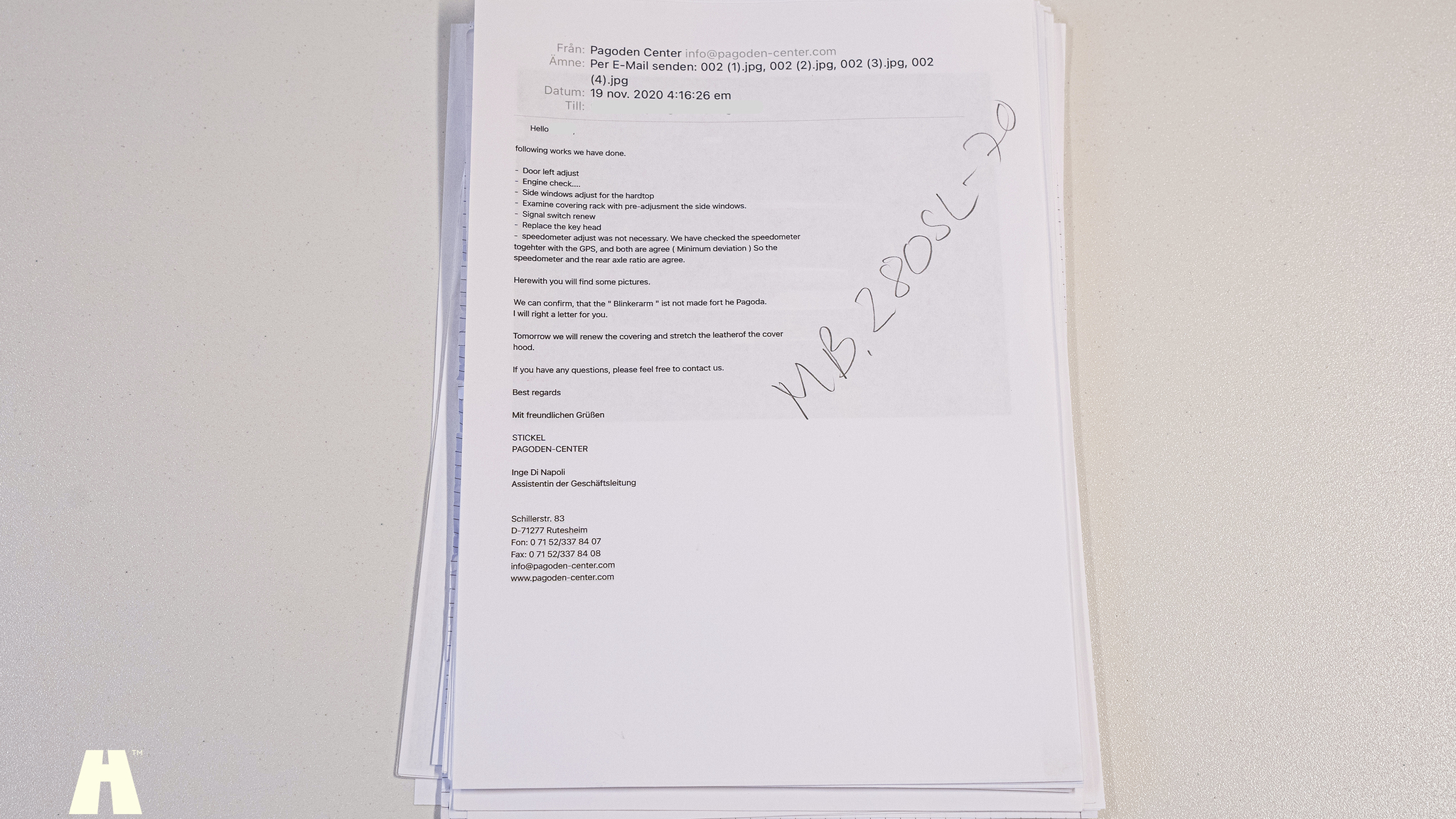 Documentation for 1970 Mercedes 280 SL Pagoda (48)