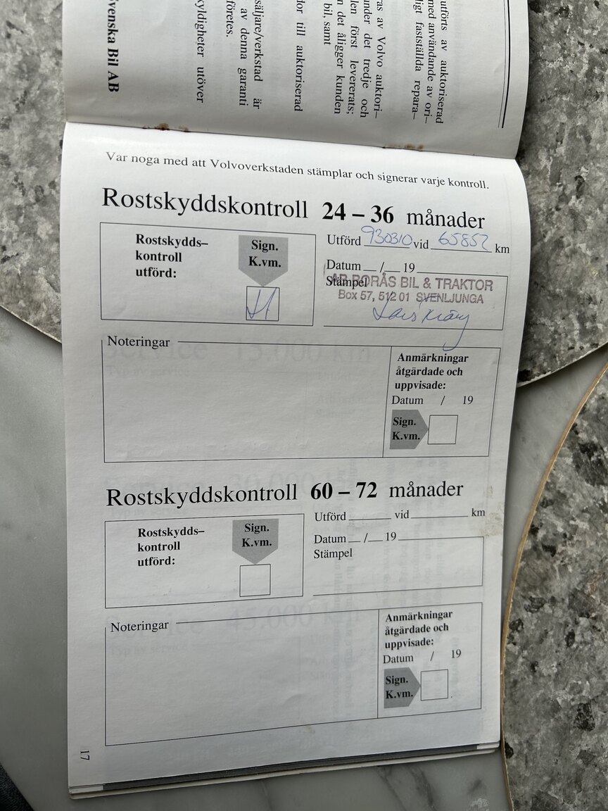 Documentation for 1990 Volvo 240 GL