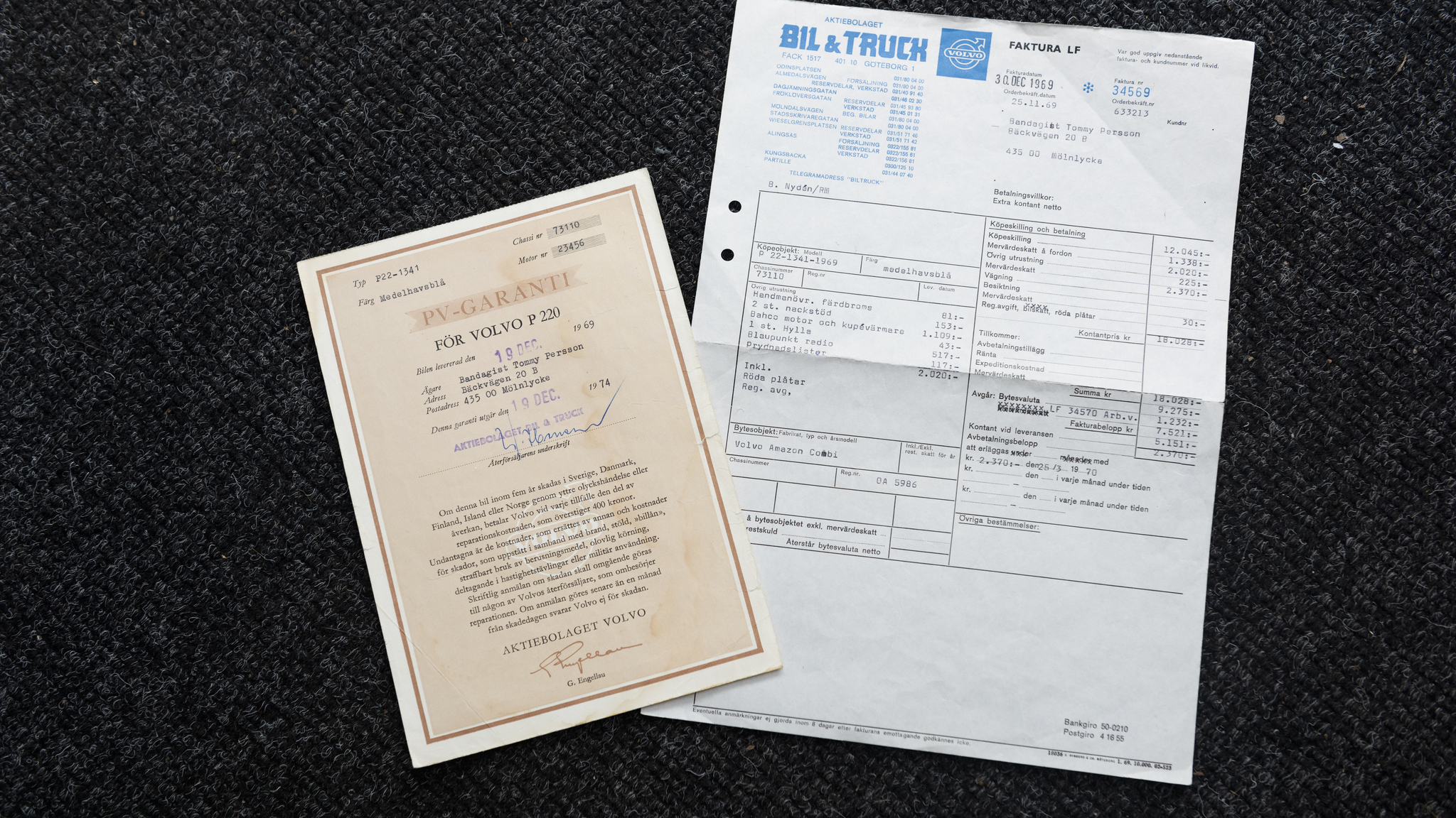 Documentation for 1969 Volvo Amazon Herrgårdsvagn