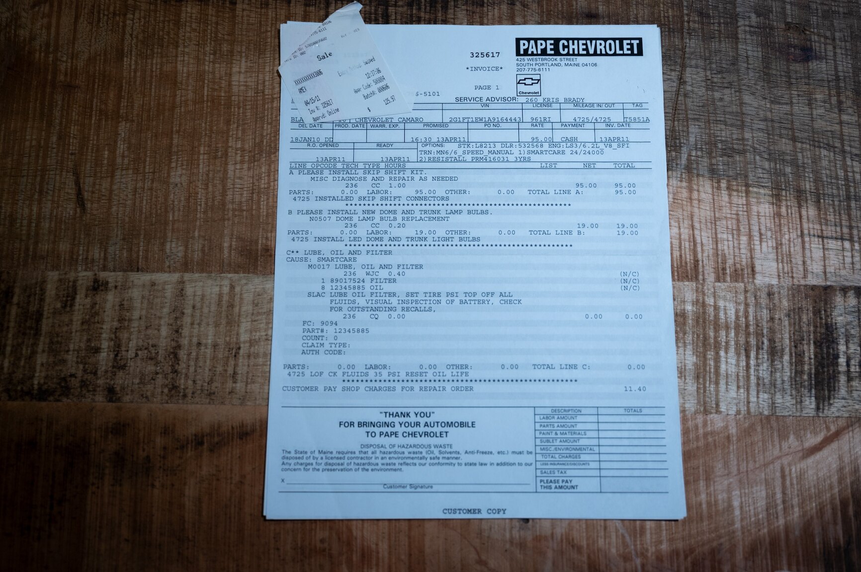 Dokumentation för 2010 Chevrolet Camaro SS (3)