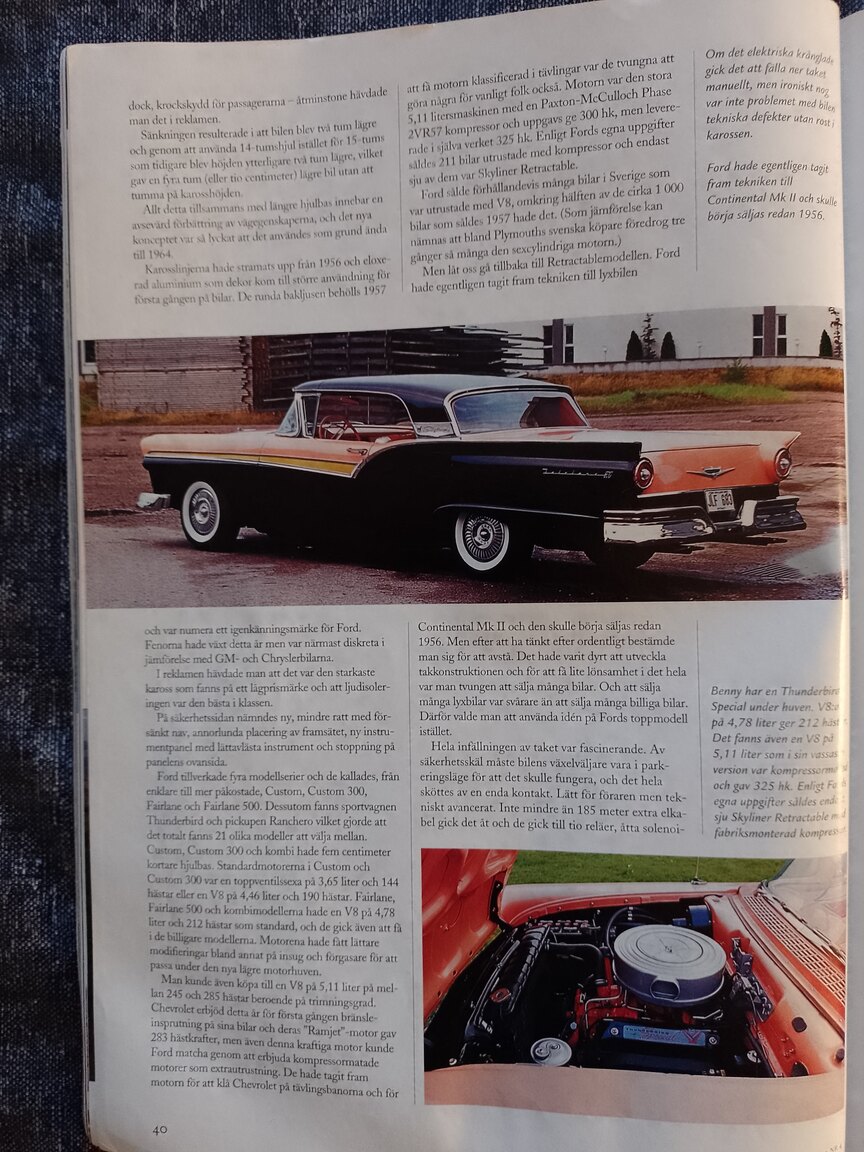 Documentation for 1957 Ford Fairlane 500 Skyliner Retract