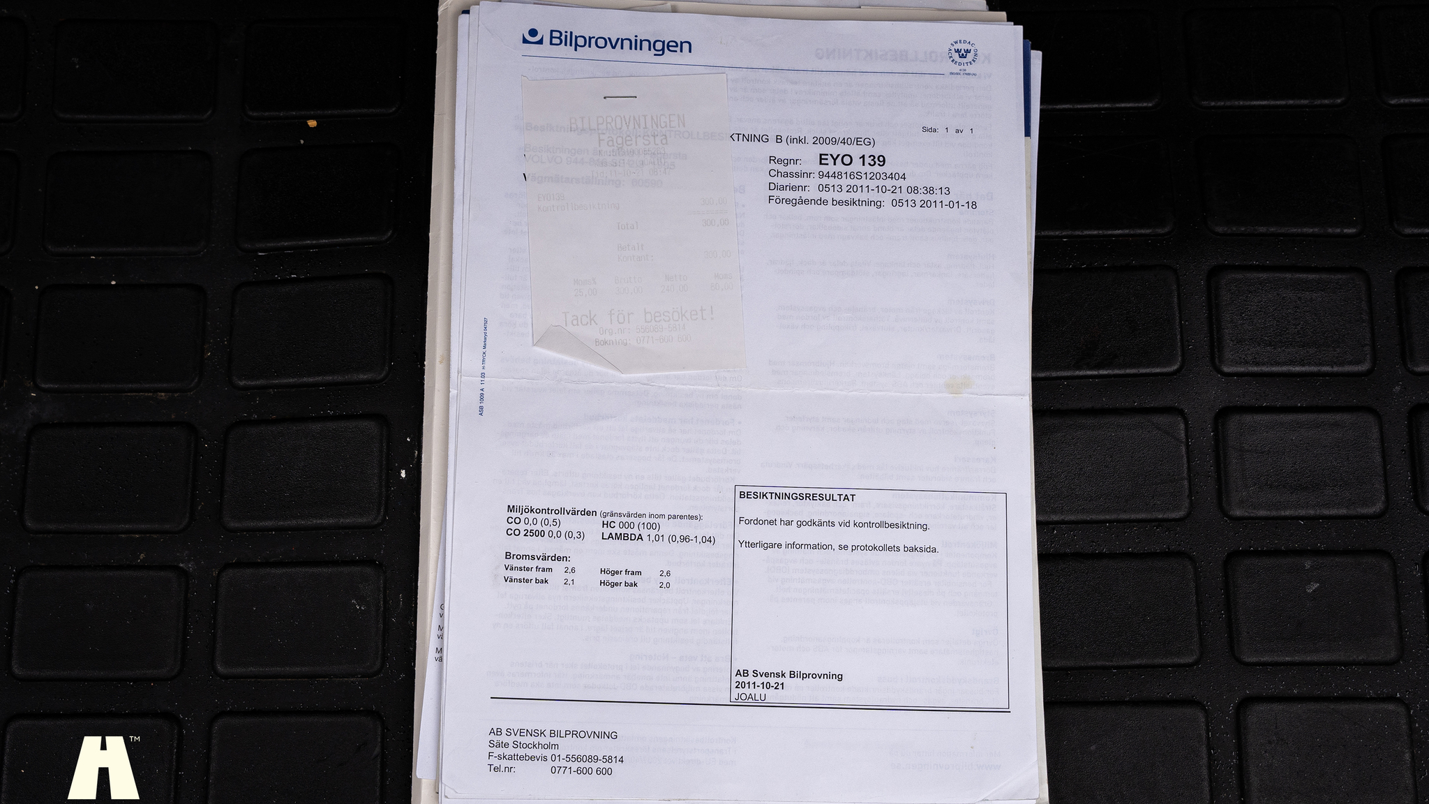 Dokumentation, 1995 Volvo 940 SE