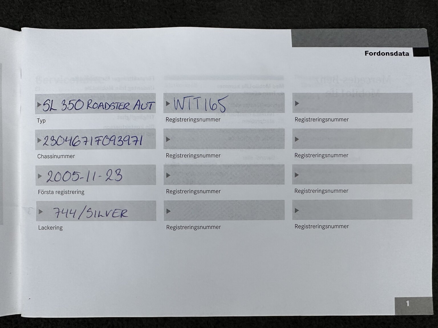 Documentation for 2005 Mercedes-Benz SL 350