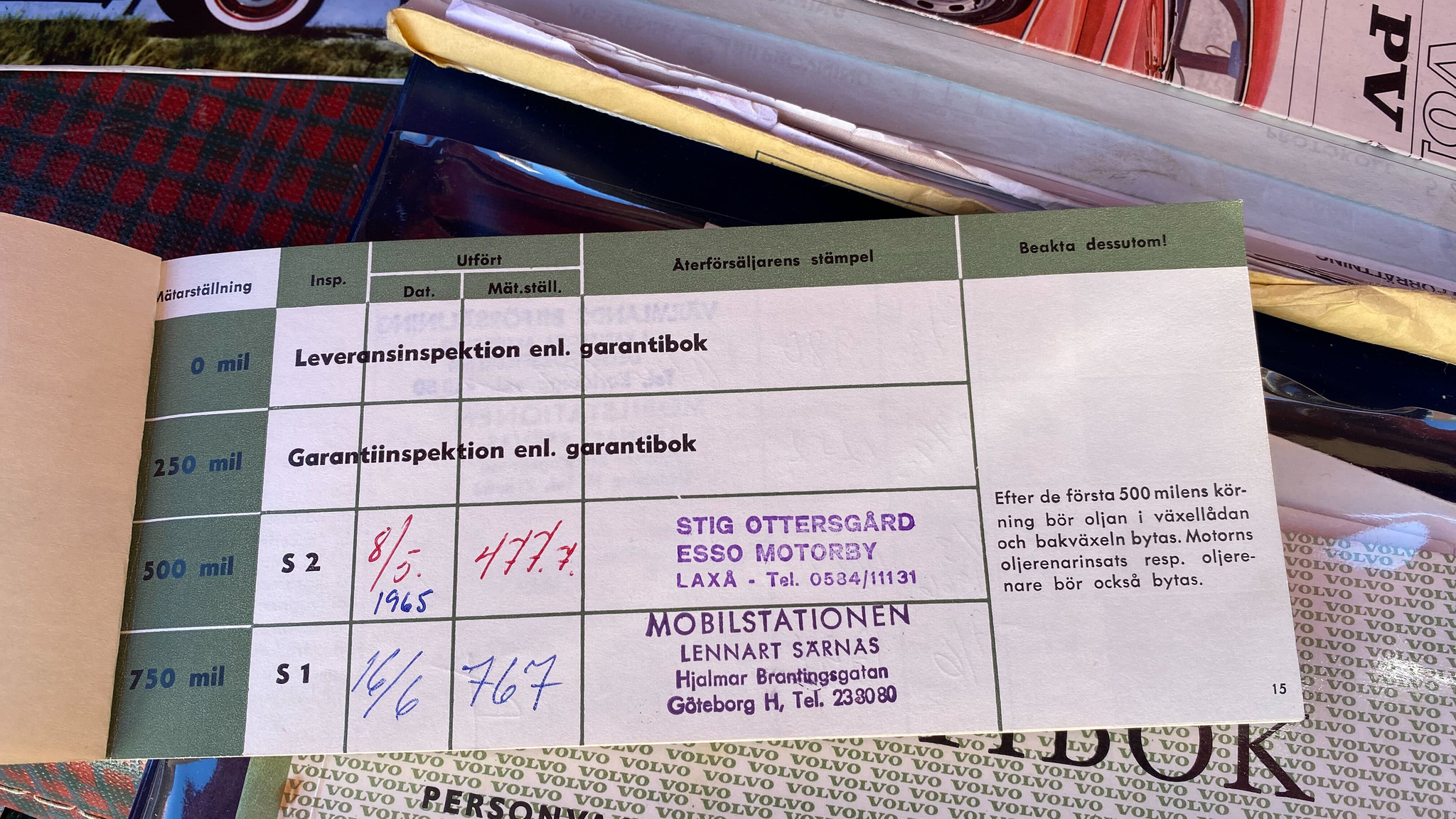 Documentation for 1965 Volvo PV 544 Sport (4)