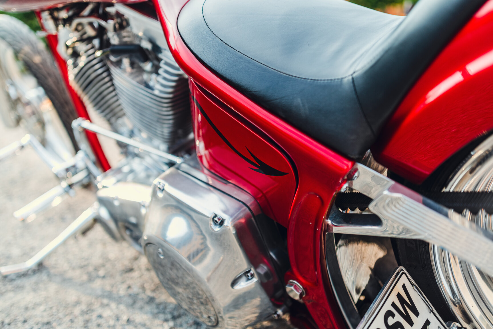 Exterior image of 2001 Unique Custom Cycles Red Inferno