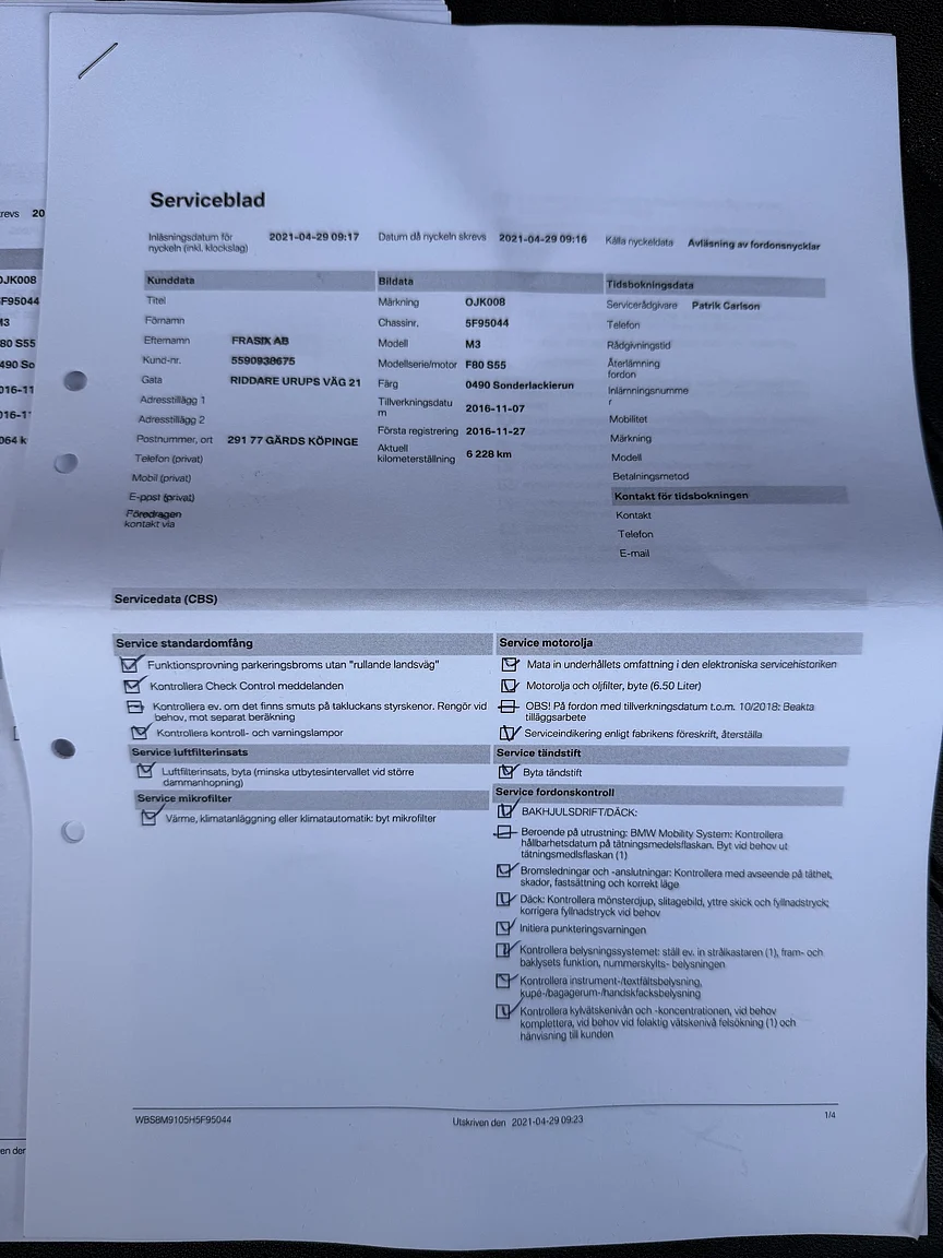 Dokumentation för 2017 BMW M3 Competition 30 Jahre (4)