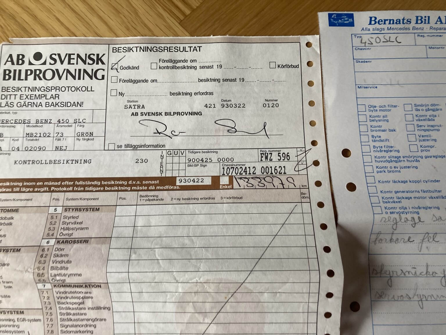 Documentation for 1973 Mercedes-Benz 450 SLC (9)