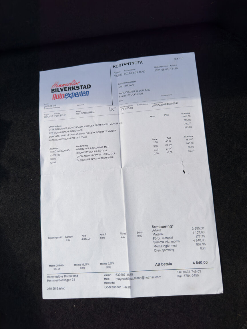 Dokumentation för 2004 Porsche 911 Carrera 4