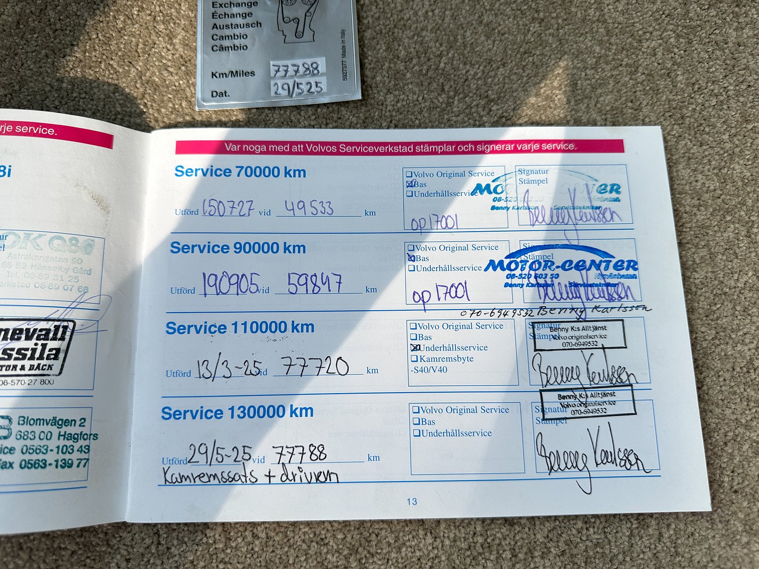 Dokumentation för 2000 Volvo V70 XC 2.4 T AWD 