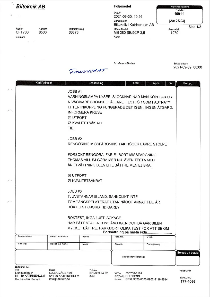 Dokumentation, 1970 Mercedes-Benz  280 SE 3.5 Coupé (5)