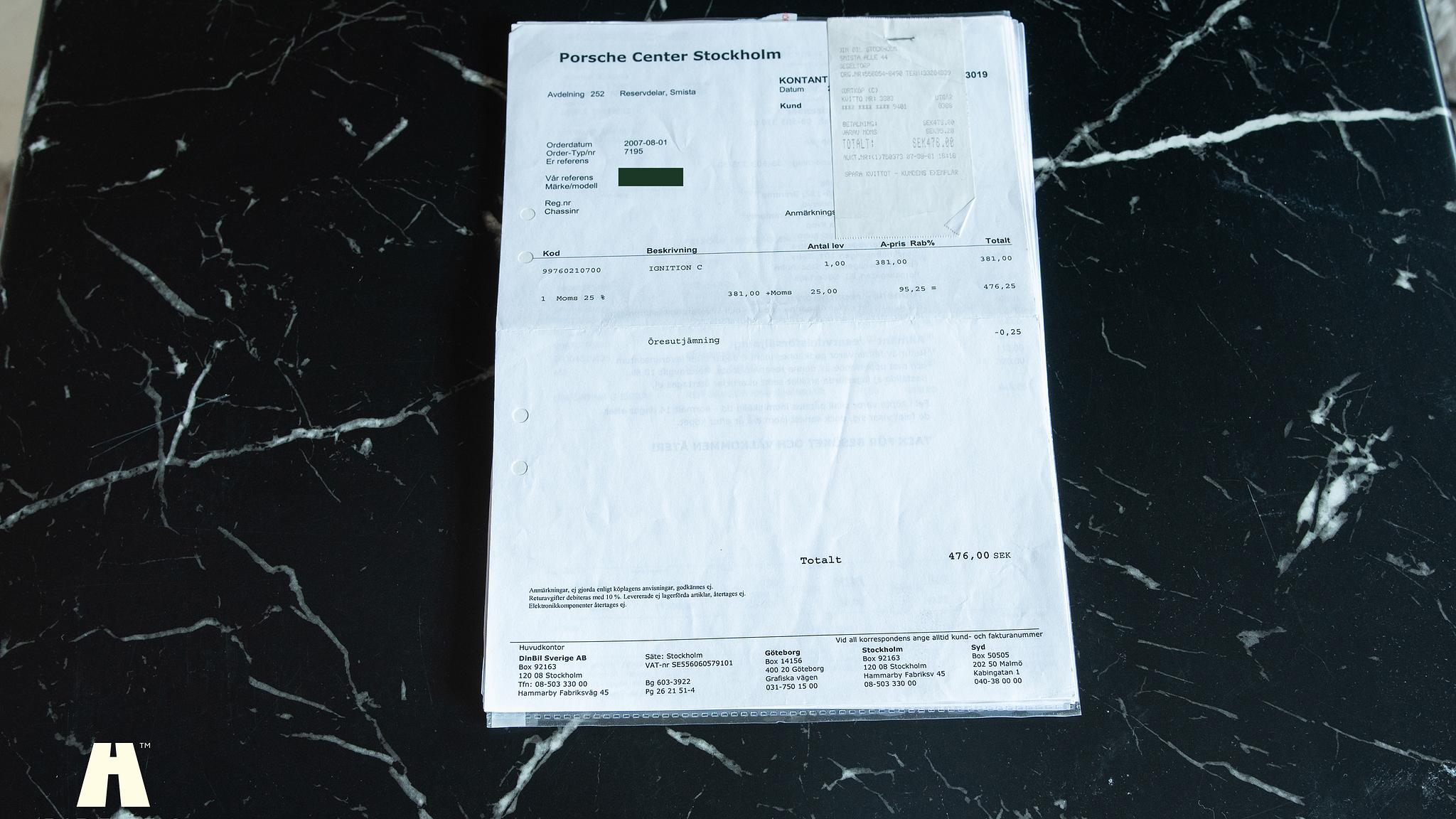 Documentation for 1998 Porsche 996 Carrera 2 “Clubsport”