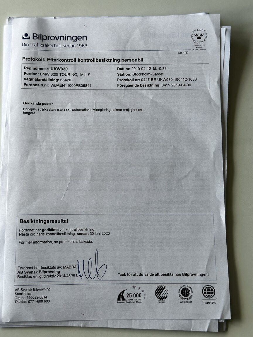 Dokumentation för 2003 BMW 320i Touring