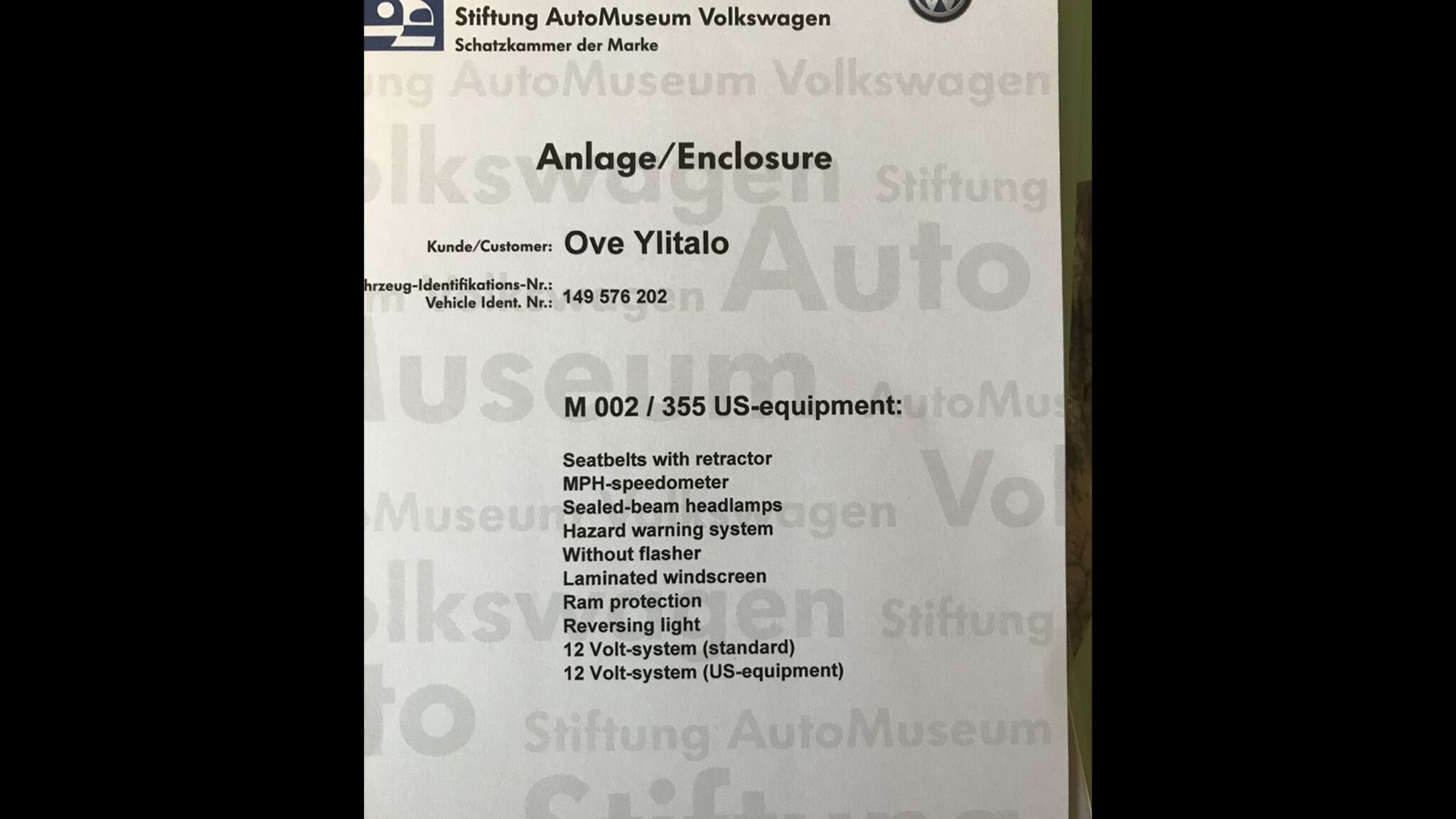 Documentation for 1969 Volkswagen Karmann Ghia (2)