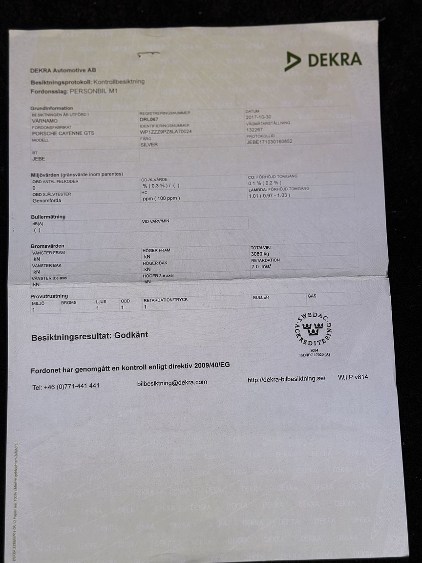 Dokumentation för 2008 Porsche Cayenne GTS 6-växlad Manuell