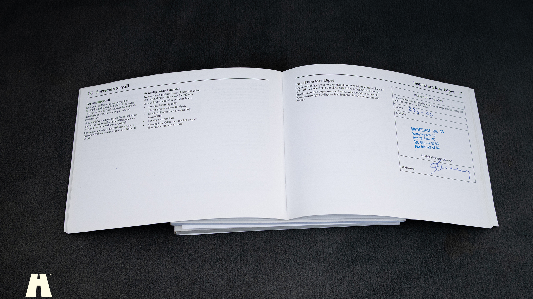 Documentation for 2003 Jaguar XJ Super V8